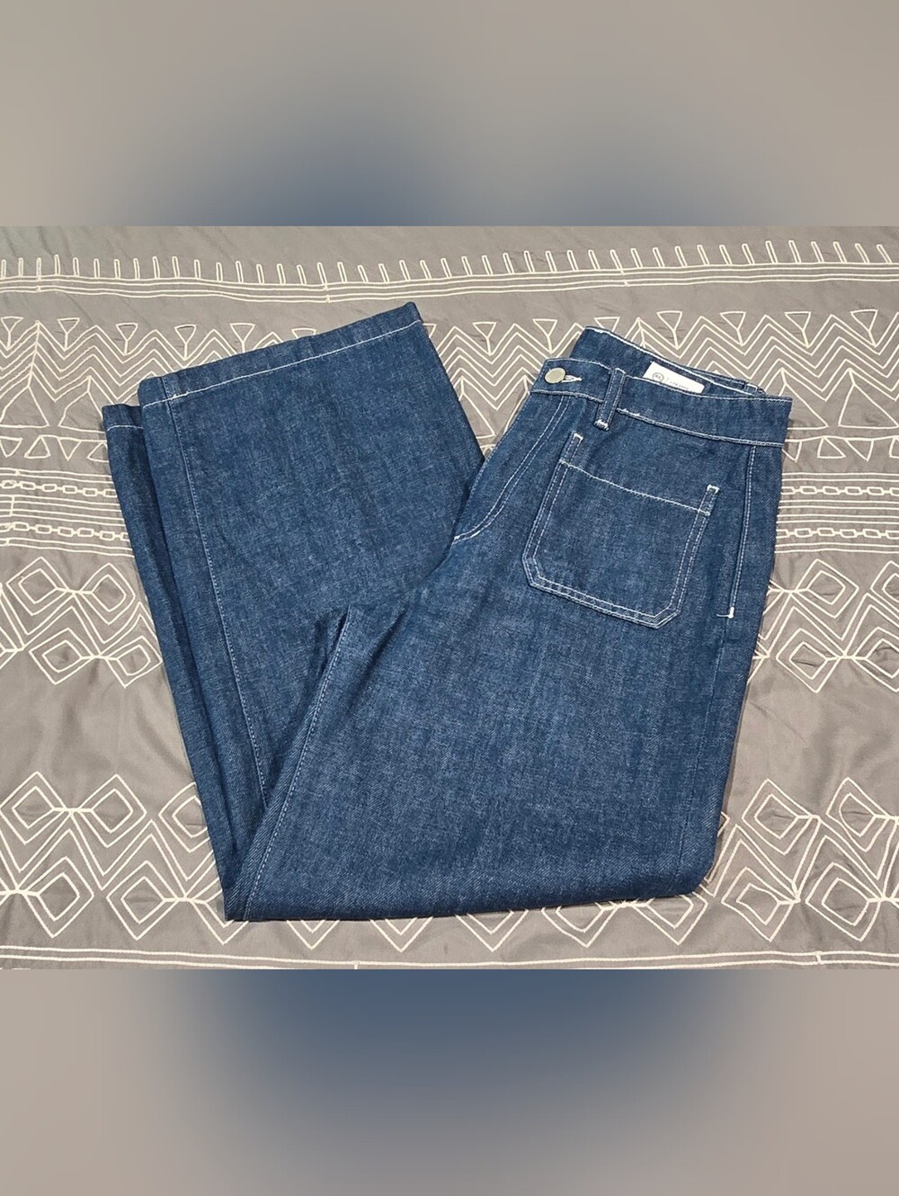 Adriano Goldschmied Kassie High Rise Wide Leg Crop Jeans Size 27